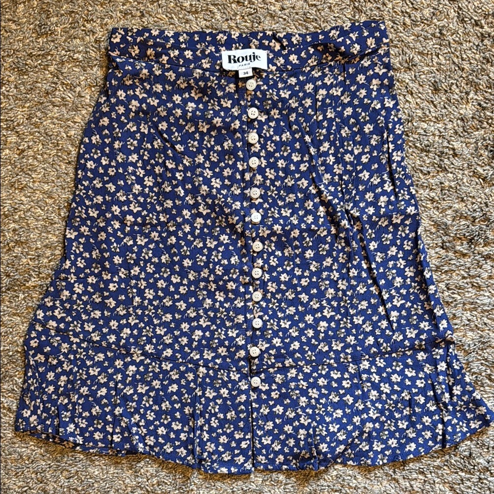 Rouje Paris Blue Floral Women's Skirt
